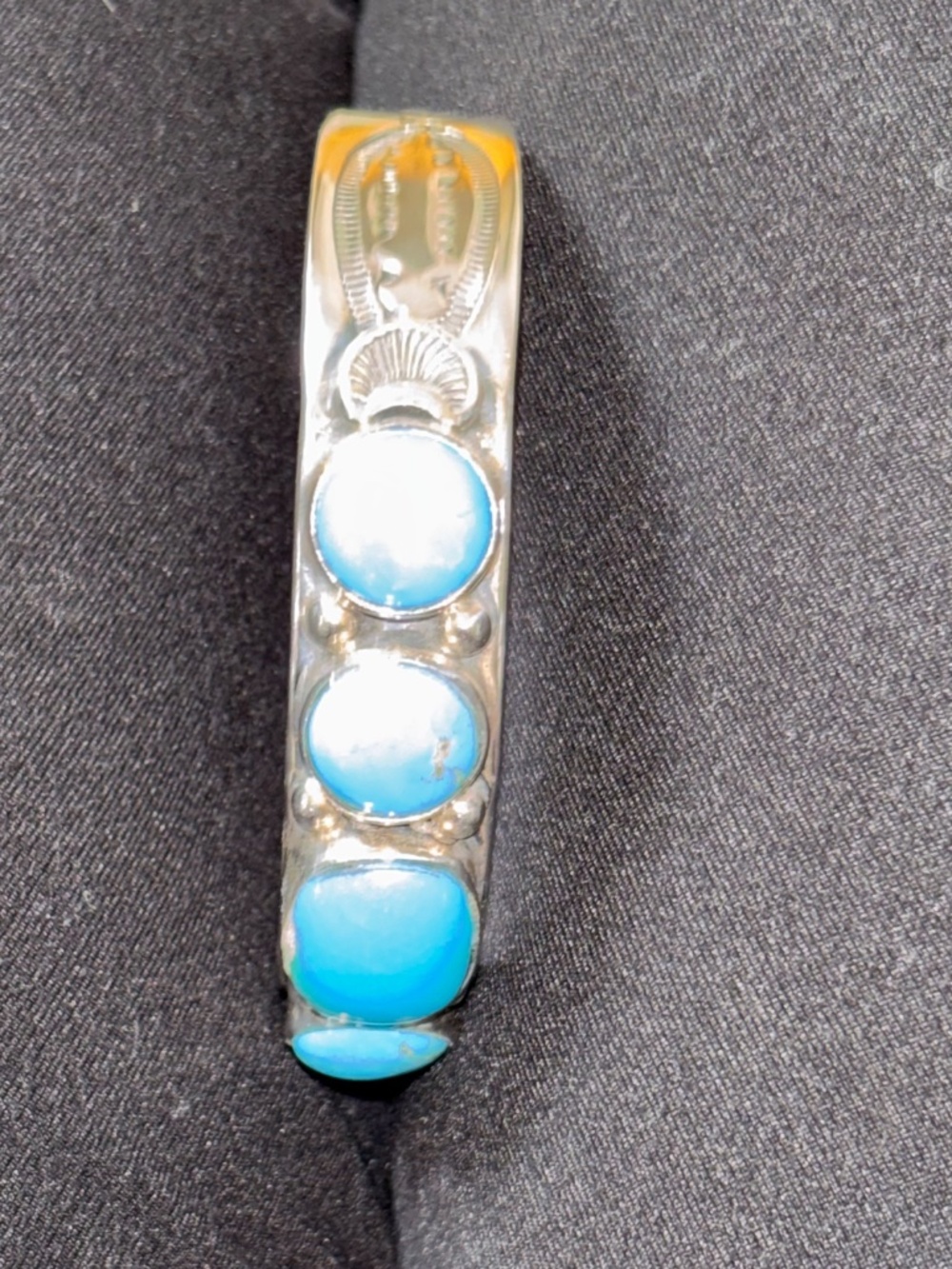 Silver and turquoise bracelet - Picture 5 of 7
